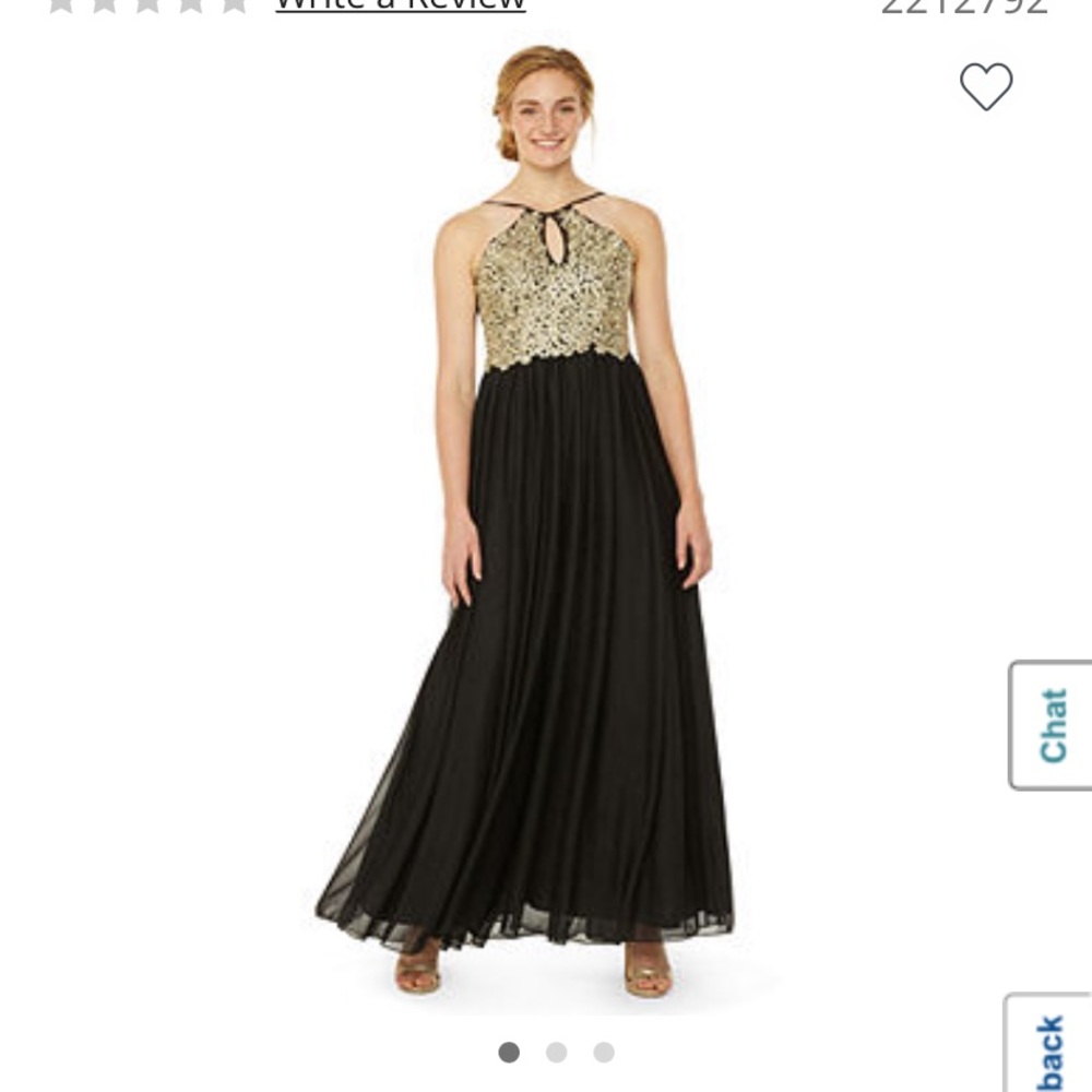 New w/ Tags My Michelle long prom dress Black Gold Size 16 18 1X
